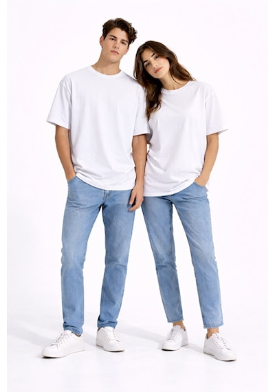 Sevgili Kombini Perfect Pair Ayıcık Baskılı Çift Tişört Oversize Unisex Partner Kombin Seti Beyaz