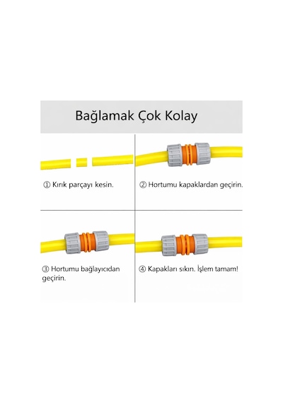 1/2 Lux Hortum Eki 3 Adet Bahçe Hortumu Hızlı Bağlantı Aparatı Dayanıklı Sulama Adaptörü 1