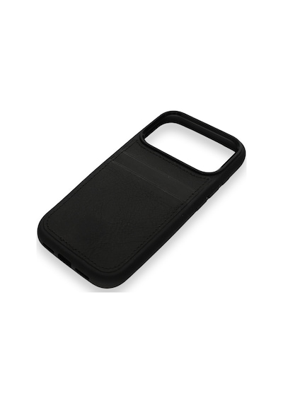 Vintage Wallet Kartlıklı Premium Deri Kılıf Apple Uyumlu iPhone 17 Pro Mat Siyah