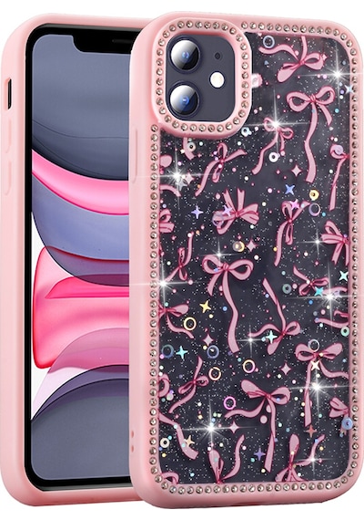 Teleplus Apple Uyumlu iPhone 11 Kılıf Azra Taşlı Simli Kapak