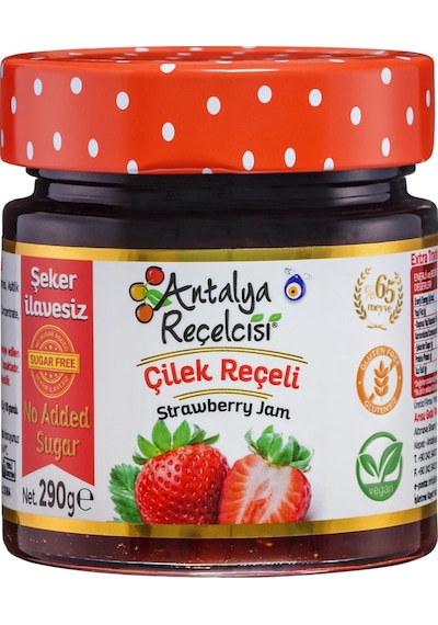 Antalya Reçelcisi Rafine Şeker İlavesiz Çilek Reçeli 290 G