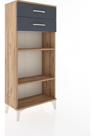 Hyperion Dolap 2 Raflı 2 Çekmeceli 60x44x134 Çam-antrasit Atlas Çam
