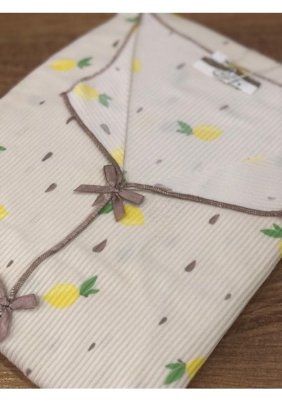 Çağrı Kadın %100 Pamuk Raporlu Fitilli Kısa Kollu Önü Düğmeli Pijama Takım Krem