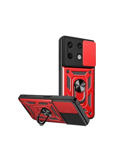 Xiaomi Redmi Note 13 4g Kılıf Pars Lens Yüzüklü Silikon - Kırmızı 0.2M-Çok Renkli