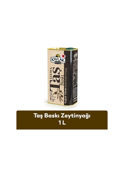 Taş Baskı Soğuk Sıkım Zeytinyağı 1 Lt Teneke