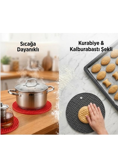 3'lü Silikon Nihale Seti Sıcağa Dayanıklı Kaymaz Tencere Altlığı / Çok Amaçlı Petek Desenli Nihale / Kura Diğer