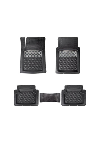 5 Parça Tam Set Paspas Takımı Üniversal Havuzlu Her Araca Uyumlu Kaymaz Taban Kesilebilir Tiger Chrome Carbon 07158 1 Adet