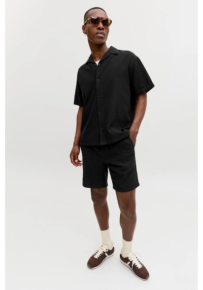 Jack & Jones Jpstjaıden Waffle Dokulu Erkek Şort Siyah