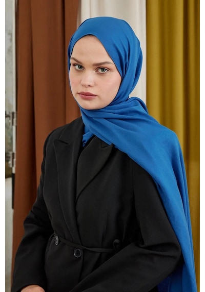Deserto Fashion Modal Şal Düz Renk-3599 Saks mavi