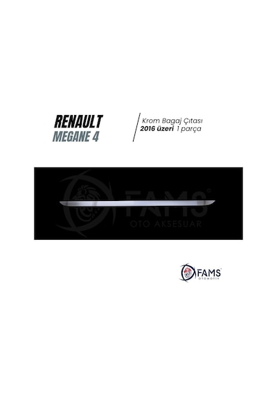 Renault Megane 4 Krom Bagaj Alt Çıtası 2016 Üzeri P. Çelik Sedan Uyumlu