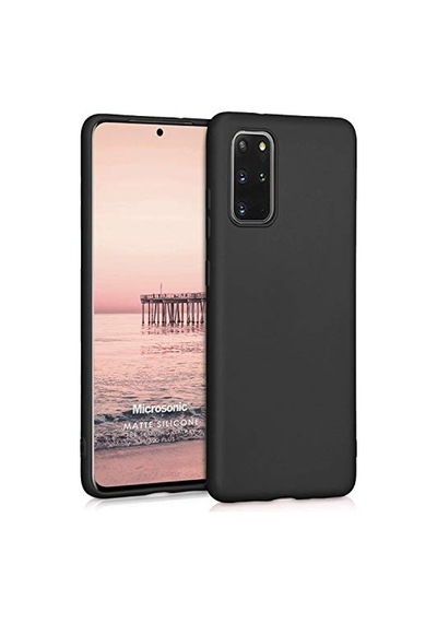 Matte Silicone Samsung Galaxy S20 Plus İçin Kılıf Siyah Galaxy S20 Plus İle Uyumlu Kılıf - Siyah