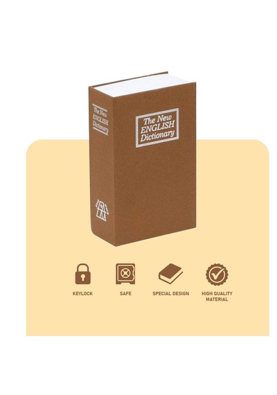 Kitap Şeklinde Gold Büyük Boy Gizli Güvenlik Kitap Görünümlü Hazi
