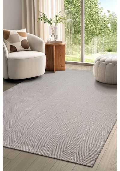 Elit Premium Sisal Jut Halı 1002 - Antrasit Balık Sırtı Desen Bej-krem Bej - Krem