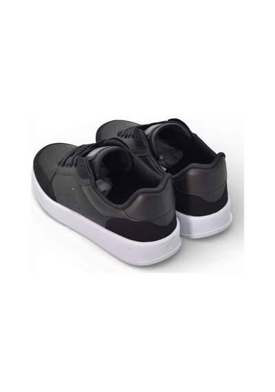 Papatay 1011 Hazır Taban Unisex Spor Ayakkabı Bağcıklı Rahat Sneaker SİYAH-BEYAZ