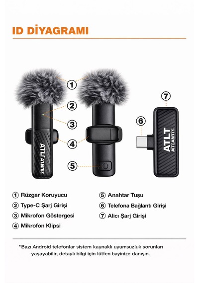 2.4g 60mah Çift Set Kablosuz Yaka Mikrofonu Typec-lightning Gürültü Önleyici Tak Çalıştır Vlog Röportaj İçin Canlı Yayın 8 Gram