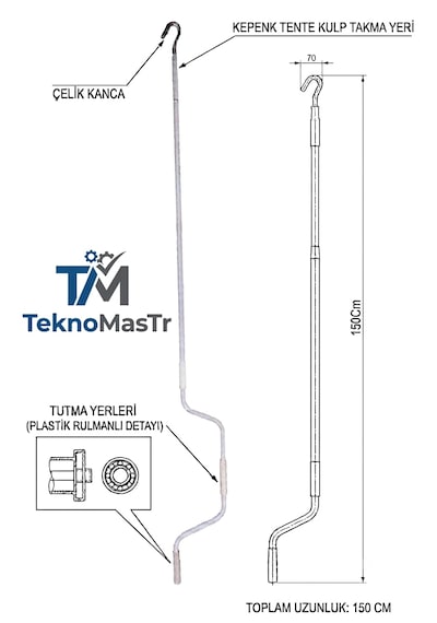 Texnomastr 150 Cm Kepenk Ve Tente Manuel Kol