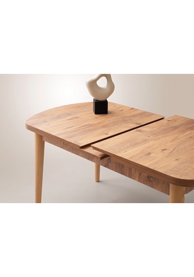 Kelebek Gizli Kaşıklıklı Açılır Mdf Masa Mutfak,salon,yemek Odası Masası 80x140 Cm Ceviz