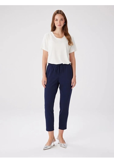 Faik Sönmez Comfort Fit Krep Örme Kadın Pantolon Bw27pnt002 Lacivert