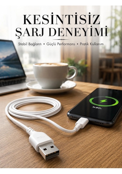 2 Metre Type-c Şarj Kablosu Güvenli Ve Stabil Şarj Desteği