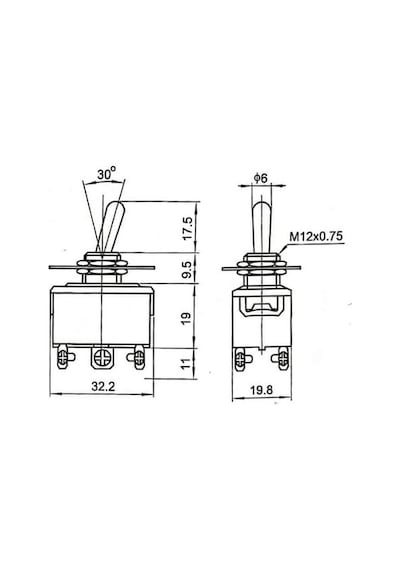 Mr-158a Toggle Swıtch Büyük Boy On- On 6 Bacaklı Vidalı Tek Tarafa Yaylı
