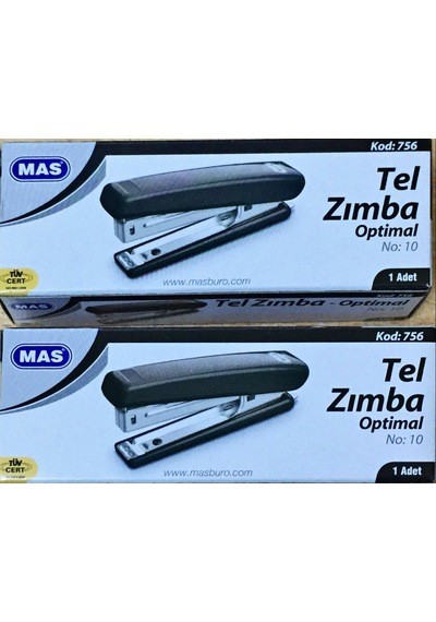 2 Adet Mas 756 No 10 Siyah Zımba Makinası