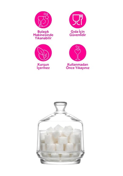 Lav Berry Cam Şekerlik Tekli 285 ml Cam Kapaklı