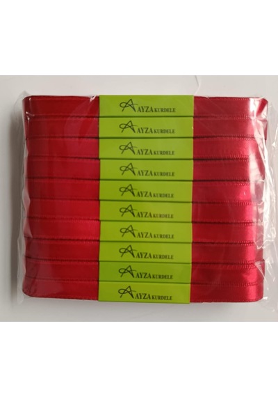 Ayza Kurdele - Kırmızı Saten Kurdele 1 Cm 10x10 Metre 1 Paket Genel
