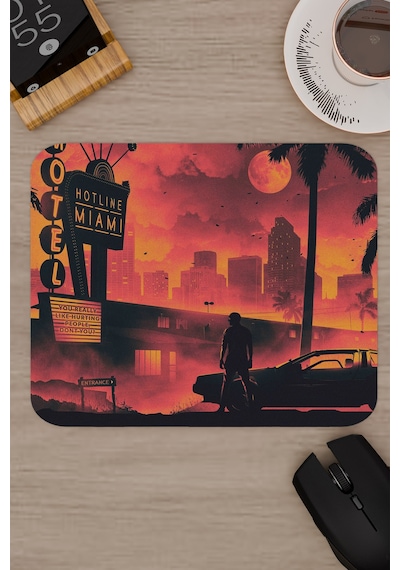 Hotline Miami Kaymaz Dikişli Kauçuk Oyuncu Mousepad V2 - 22x18 Gaming Mouse Pad Fare Altlığı