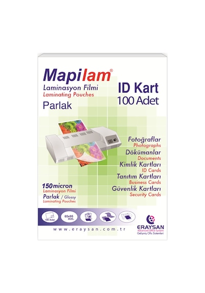 Mapilam 150 Micron Parlak Laminasyon Filmi Id Kart 65x95 100 Lü