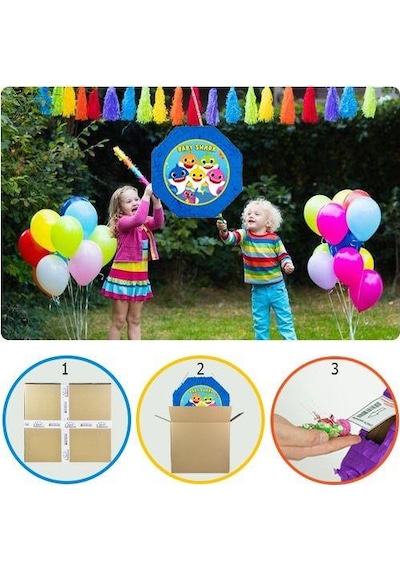 Pinyata Pembe Kedi Pinyata 42 Cm + Sopası Doğum Günü Eğlencesi Diğer
