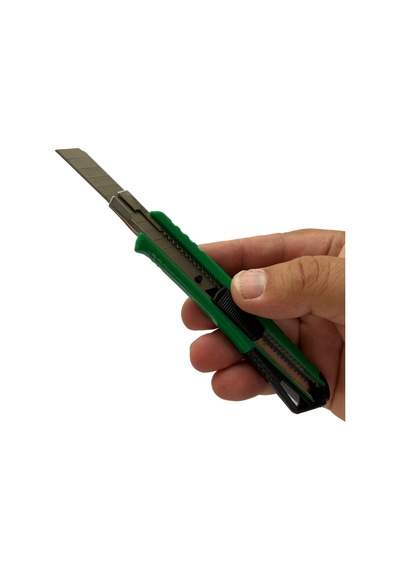 Viptec Profesyonel Plastik Gövde İnce Maket Bıçağı Yeşil 9 Mm 1 Paket 12 Adet