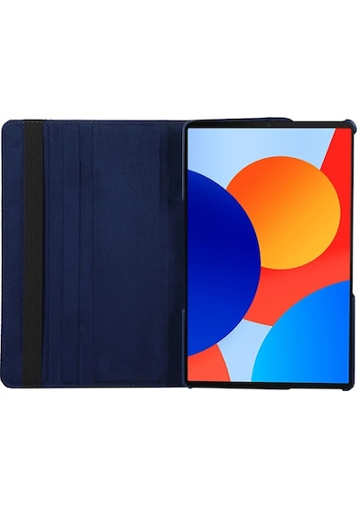 Samsung Galaxy Uyumlu Tab A11 Plus 2025 Kılıf Ekran Koruyucu Kalem Seti 360 Dönebilen Kapak Ön Arka Koruma Lacivert