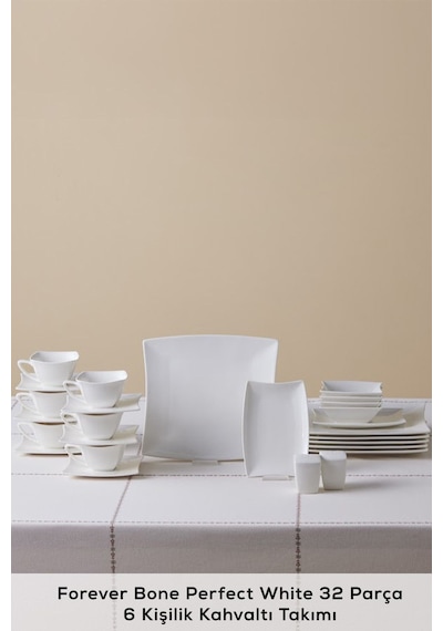Karaca  Forever Bone Perfect White 32 Parça 6 Kişilik Kahvaltı Takımı