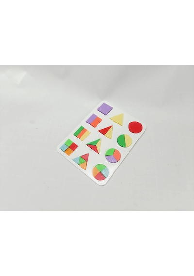 3d Baskı Geometrik Şekiller Ve Kesirler Eğitim Seti - Renkli Şekil Eşleştirme Puzzle, Montessori Öğretim Materyali