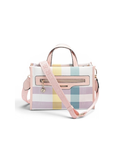 Silver & Polo Silver Polo Lila - Pembe Ekose Kadın El Çantası Sp1271