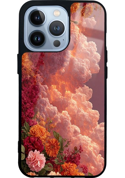 Apple Uyumlu iPhone 13 Pro Celestial Bloom Tasarımlı Glossy Telefon Kılıfı Çok Renkli