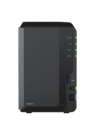 Synology DS223 2 Slot All In One Nas Depolama Unitesi Siyah