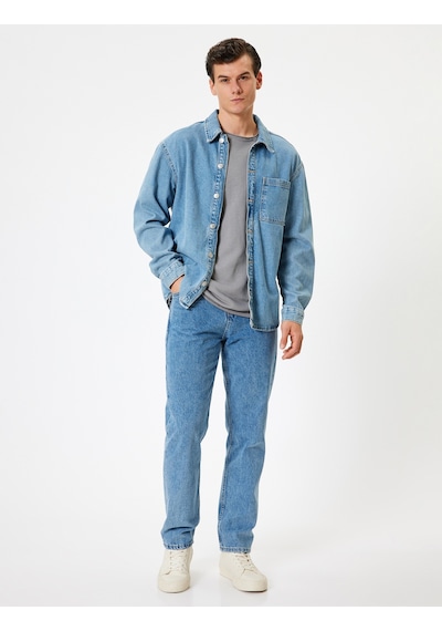Koton Straight Fit Kot Pantolon - Mark Jean Orta İndigo 5wam40159nd İndigo