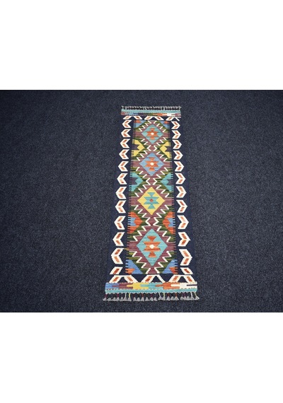 Zehra Abla Halı Yeni El Dokuma İran Meşhed Cerit Yörükleri Mini Yolluk Yün Kilim 7353 Çok Renkli