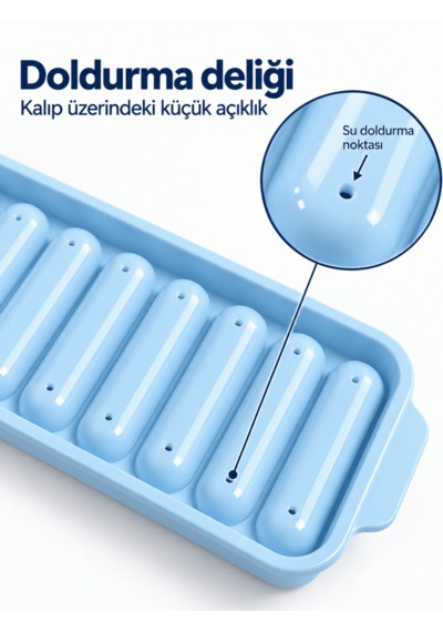 3'lü Çubuk Buz Kalıbı Kapaklı 10 Bölmeli Kolay Doldurulabilir Yapışmaz Basitçe Çıkarılır Yeni Nesil Buzluk Sunum Buz Kalıbı Çok Renkli