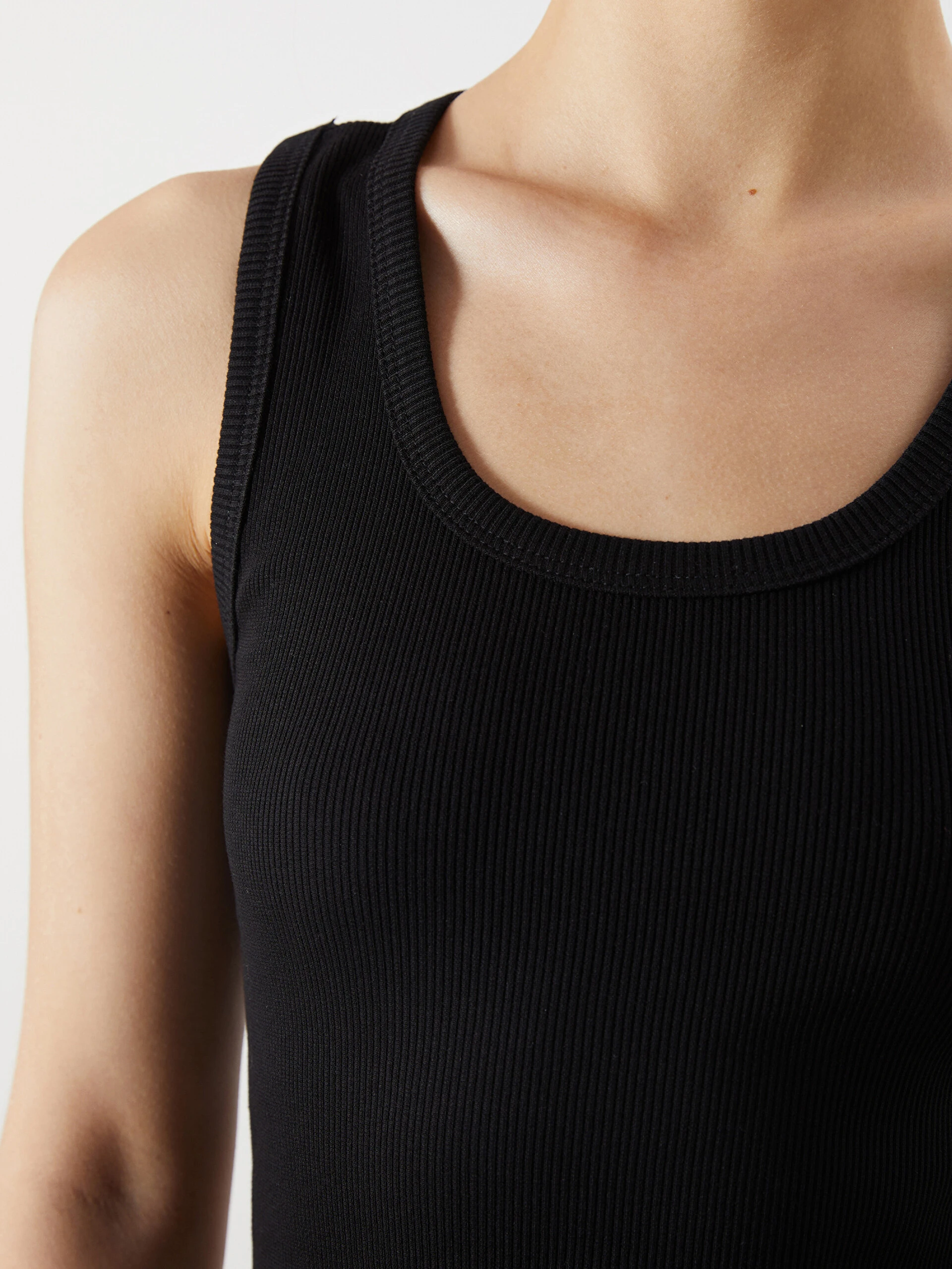 LC Waikiki Xsıde Siyah U Yaka Bodycon Elbise