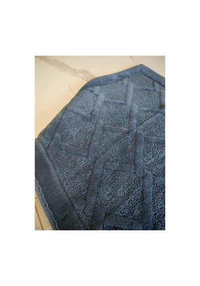 Laren 2'li Banyo Paspas Seti 60x100 + 50x60 Cm %65 Pamuk Yumuşak Dokulu Banyo Halısı Lacivert