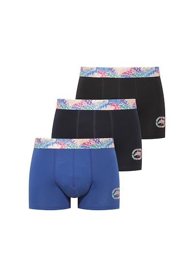 U.S. Polo Assn. Ecko Siyah - Saks - Lacivert 3'lü Boxer Siyah - Saks - Lacivert