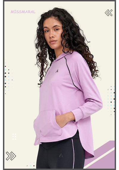 Kadın Taytlı Takım Spor Tunik & Tayt Dalgıç Kumaş Sports And Casual Lila Tracksuit 3060 Lila / Siyah