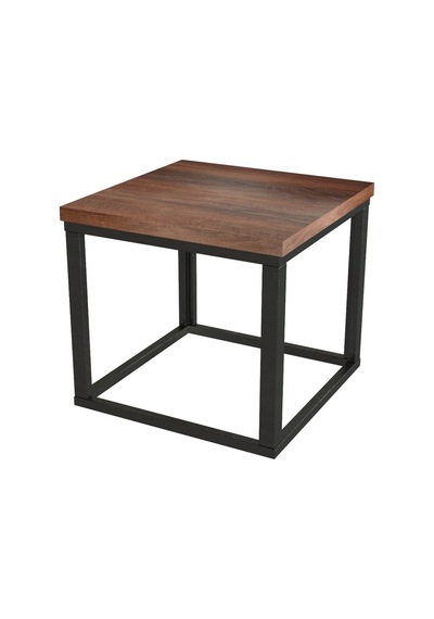 Kare Orta Sehpa 44x44x40,7 Cm 28 Mm Tabla, Masif Ahşap Ayak Gri / Ceviz Ceviz
