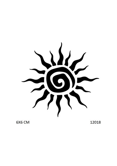 Airbrush Tattoo Çılgın Güneş Yapışkanlı Stencil Süsleme Ve Boyama Kalıbı