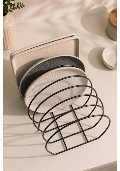 Siyah Metal Tabak Düzenleyici Organizer