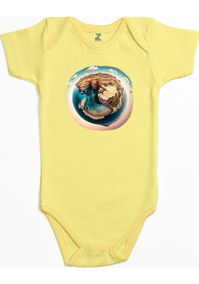 Zepplin Giyim Planet Mavi Bebek Body Zıbın