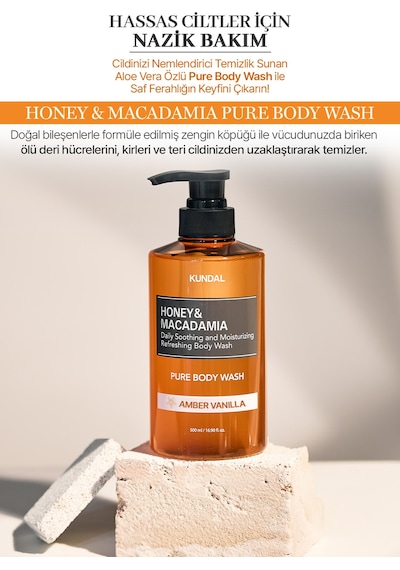 Kundal Honey & Macadamia Amber Vanilla Pure Body Wash 500 ML