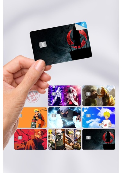 Naruto Kart Kaplama Sticker 8 Adet Çok Renkli